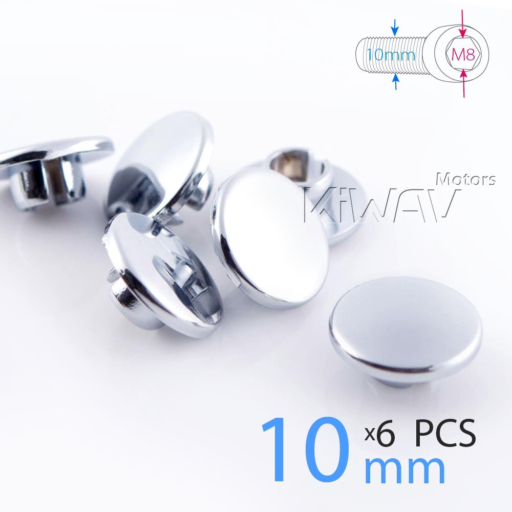Chrome bolt cap 8mm drive allen hex socket 10mm diameter bolt 6pcs US STOCK