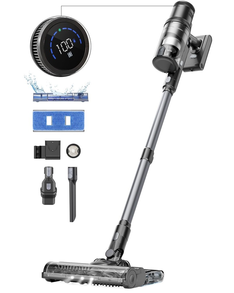 Cordless Vacuum Cleaner, Wet Dry Vacuum and Mop Combo All in one, 45Kpa Sucti...