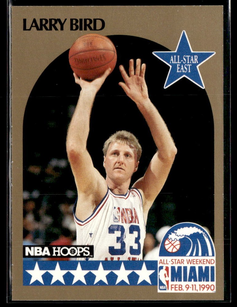 1990-91 Hoops #2 Larry Bird Celtics Basketball Card 1203E