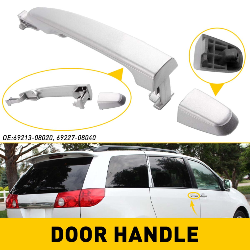 Set Rear For 2004-2010 Toyota Sienna Silver Sliding Door Handle Right / Left