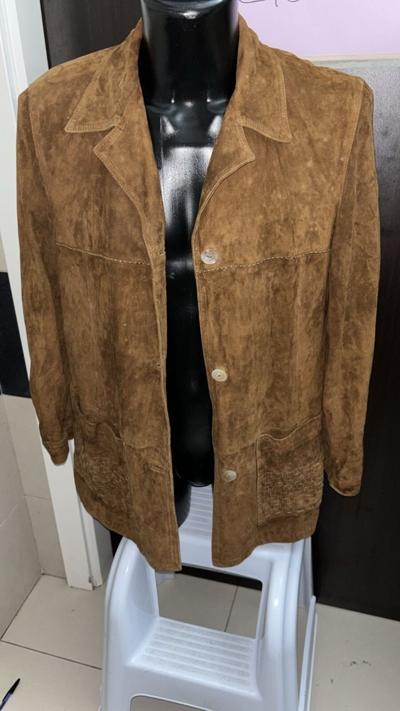 Arianna Brown Leather Jacket For Women Size 48 LLD447 Pre-Owned