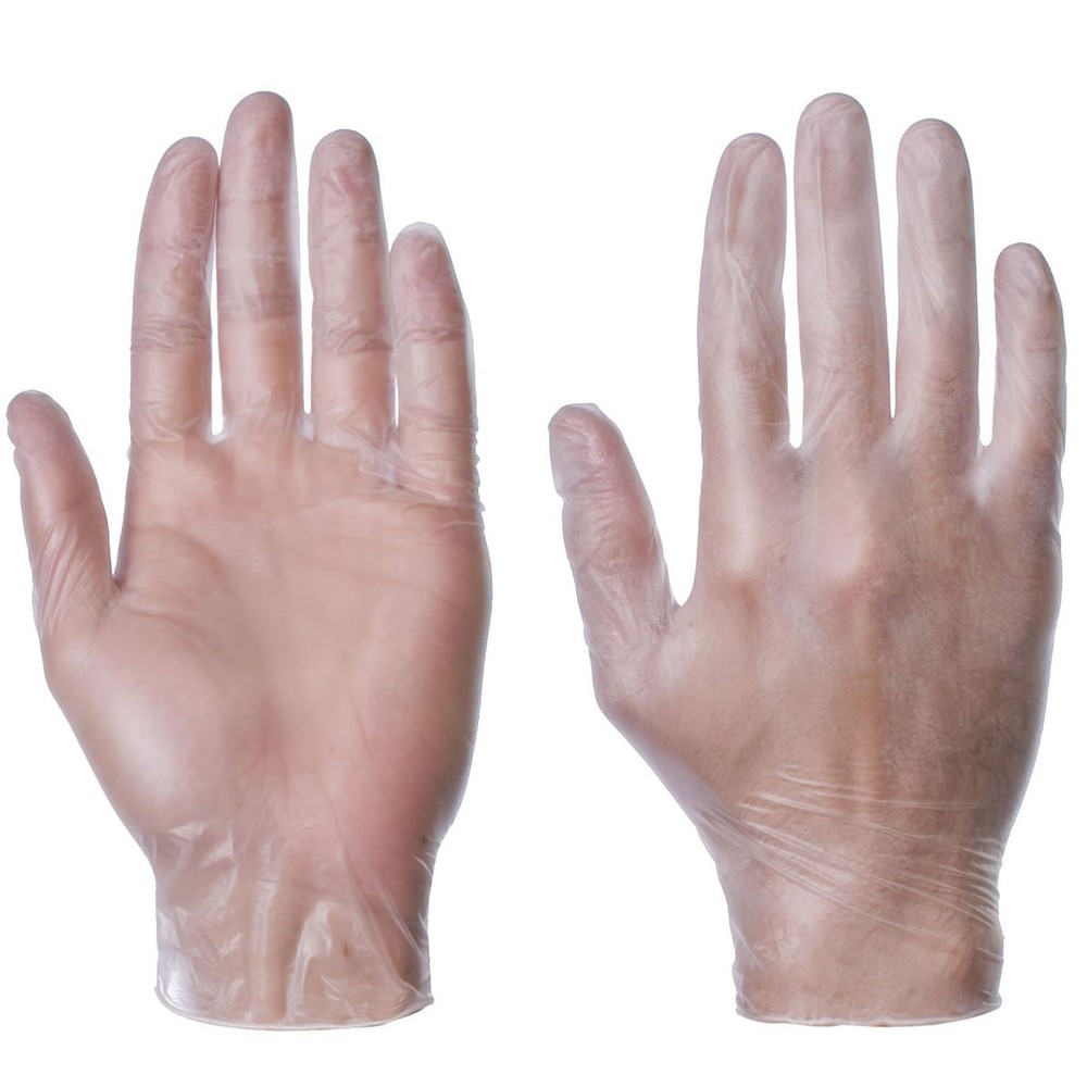 100-Pack Supertouch Disposable Industrial Clear Vinyl Gloves Latex-Free Powder-Free