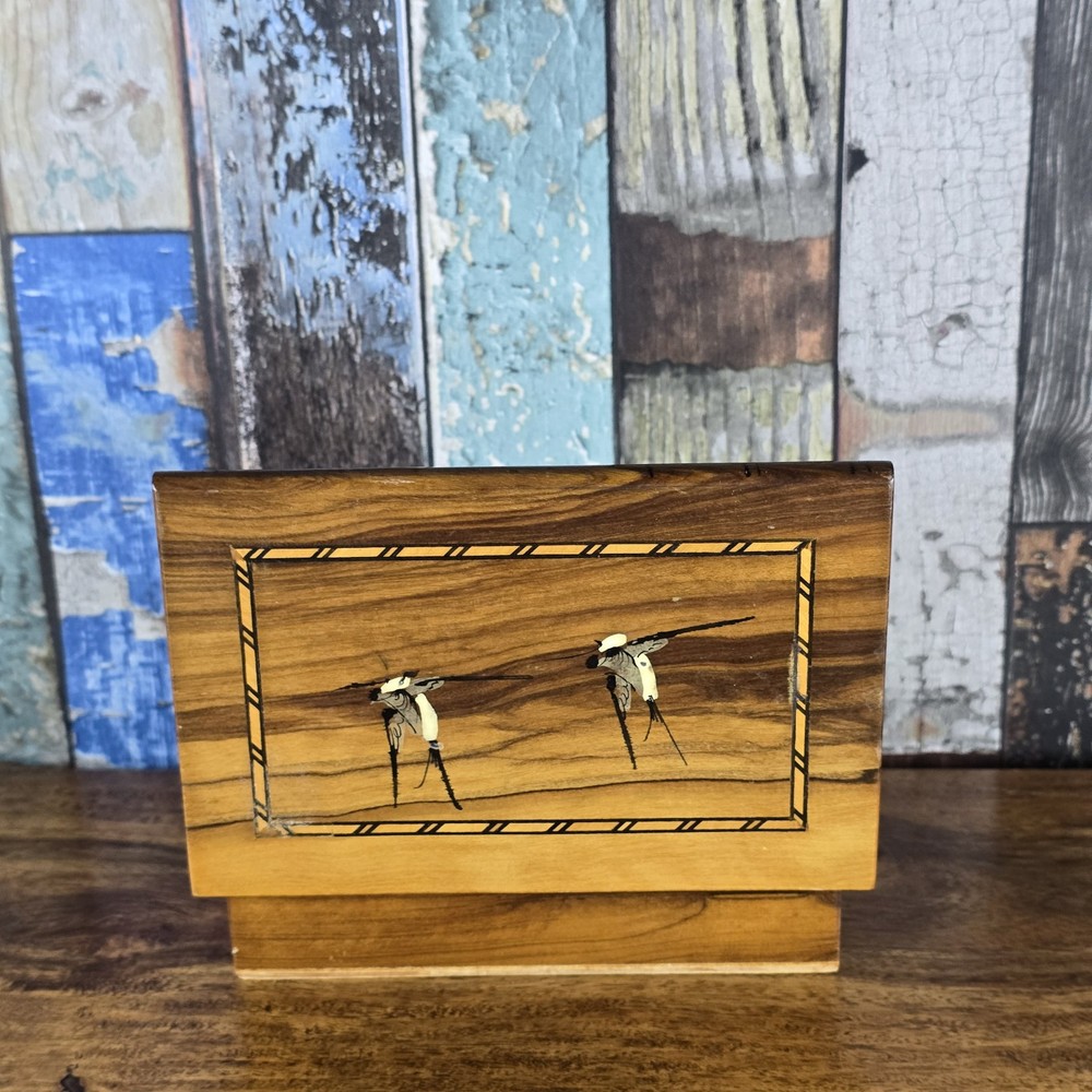Rare Vintage Italian Olivewood Sorrento Puzzle Box with Sliding Lock