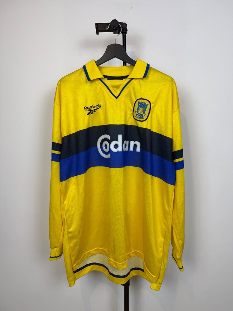 RARE Reebok Brøndby IF 1998/2000 Home Soccer Football Codan Sponsor Long Sleeve