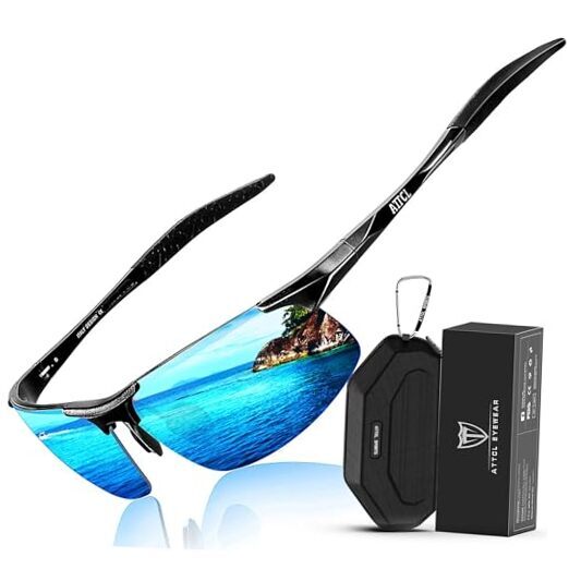 Men's Fashion Driving Polarized Sunglasses for Men - Black-blue As the picture