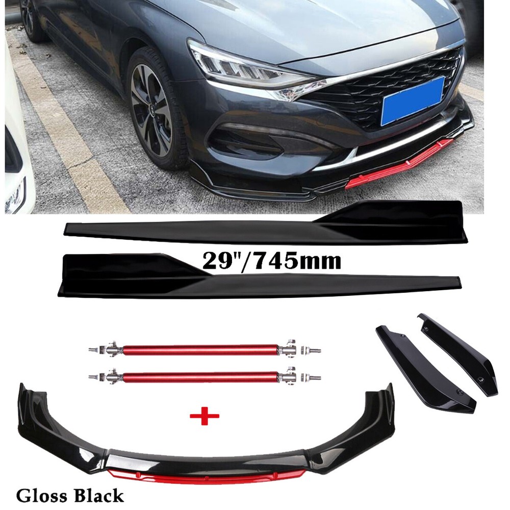Front Bumper Lip Spoiler Splitter Rear Lip Side Skirt For Hyundai Elantra