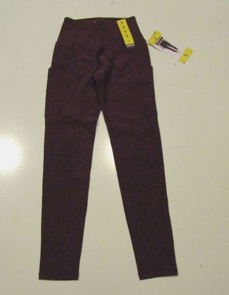 KIRKLAND Womens Heather Purple Active Exercise Brushed Leggings Sz L Large NWT