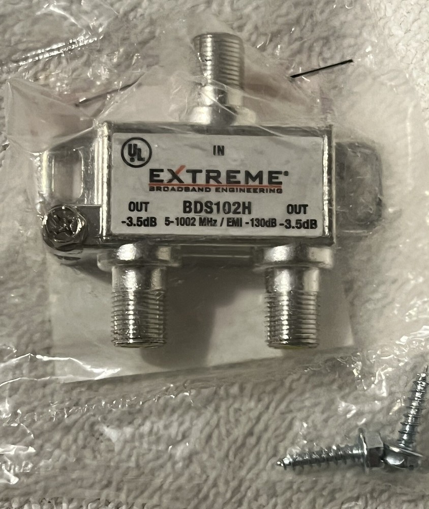 Extreme/Amphenol 2-Way Digital 1Ghz High Performance Coax Cable Splitter BDS102H