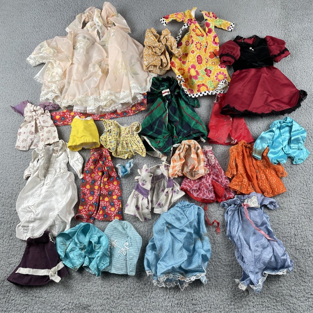 Vintage Lot Of Doll Clothes Assortment Of Colors And Some Sizes About 45 Pieces