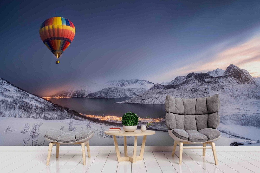 3D Mountain Lake Winter Landscape Wall Murals Wallpaper Murals Wall Sticker
