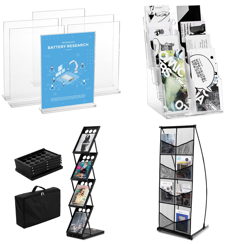 VEVOR Brochure Display Rack 6/4-Tier Literature Display Stand 4/5 Wheels