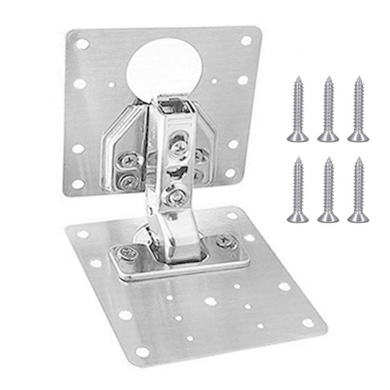 1PC New Cabinet Hinge Repair Plate Kit Kitchen Cupboard Door Hinge Mounting Plat