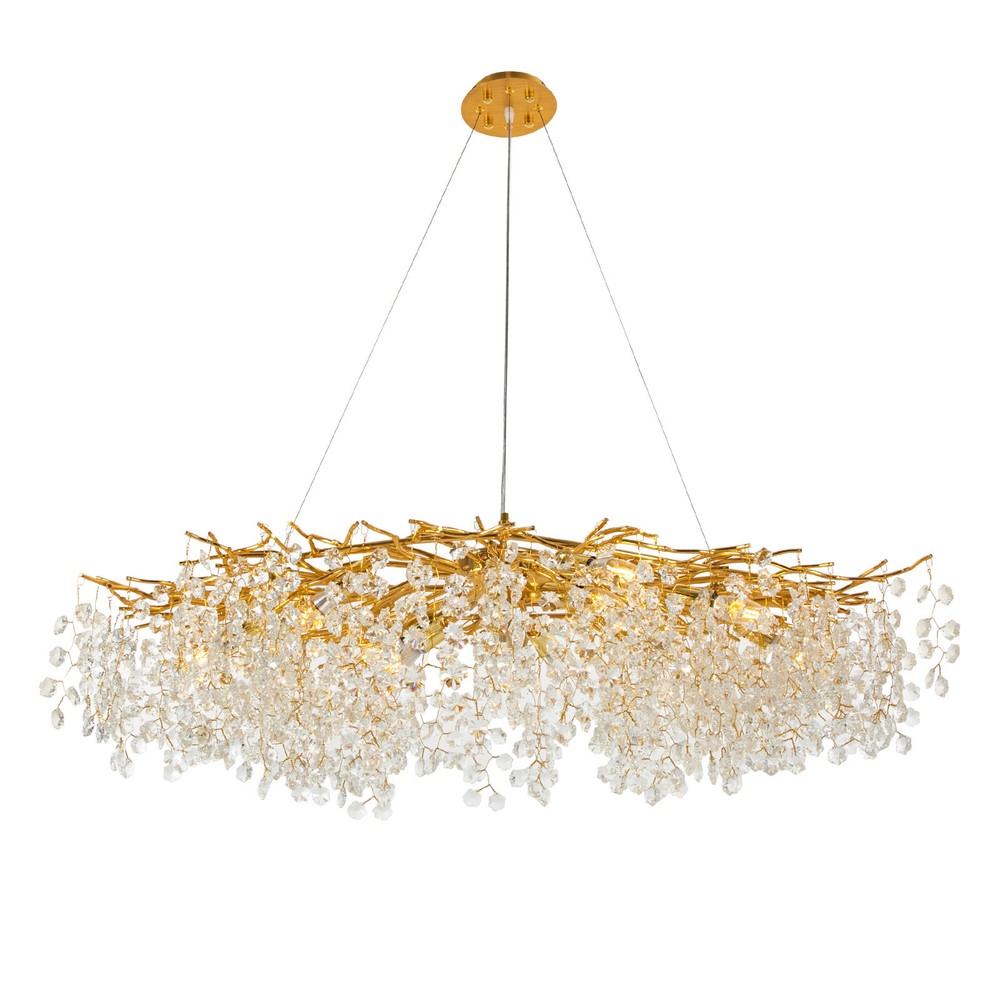 Large Crystal Chandelier Linear-type Pendant Light Ceiling Fixtures Lighting
