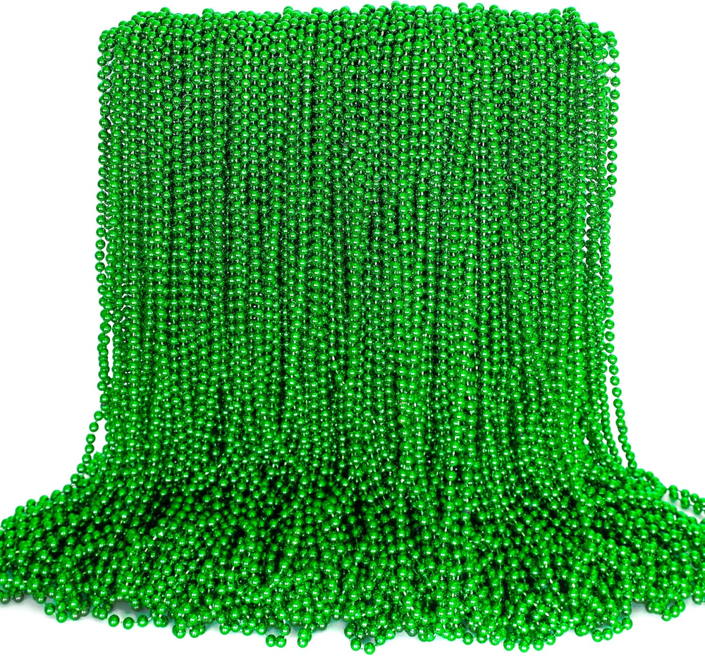 100PCS St Patricks Day Accessories, Green St. Patricks Day Beads Necklace, 33