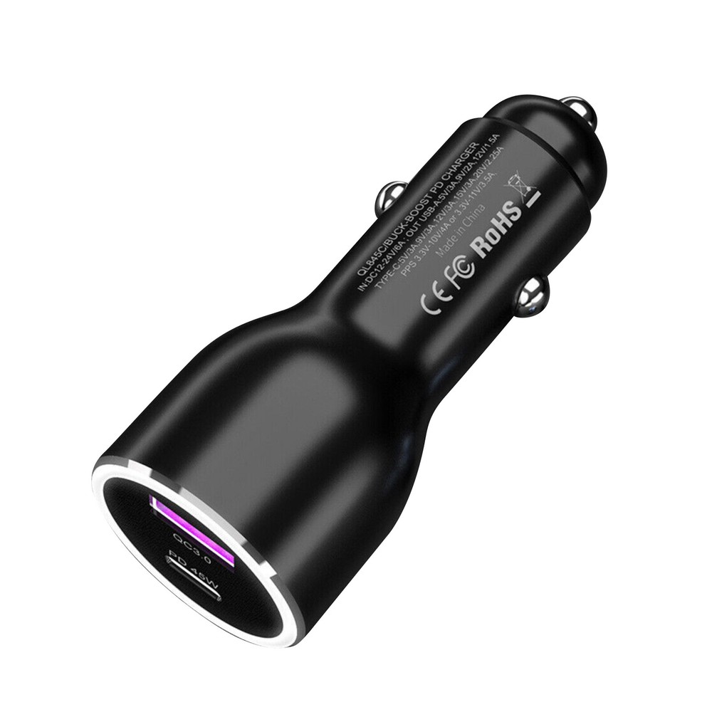 45W Fast USB-C Car Charger for Samsung Galaxy S22 Ultra S20 Portable