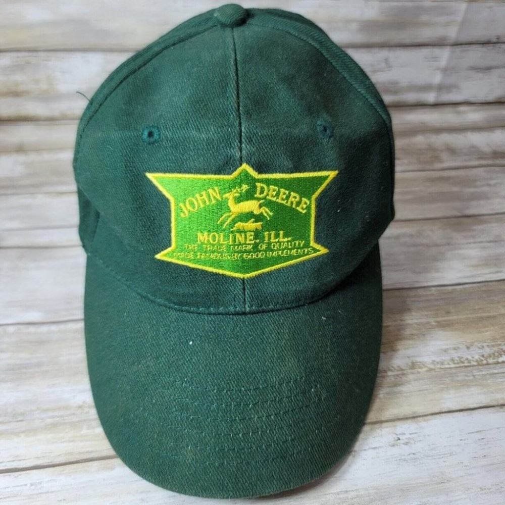 John Deere Moline Illinois Farm Trucker Cap Embroidered Adjustable Hat