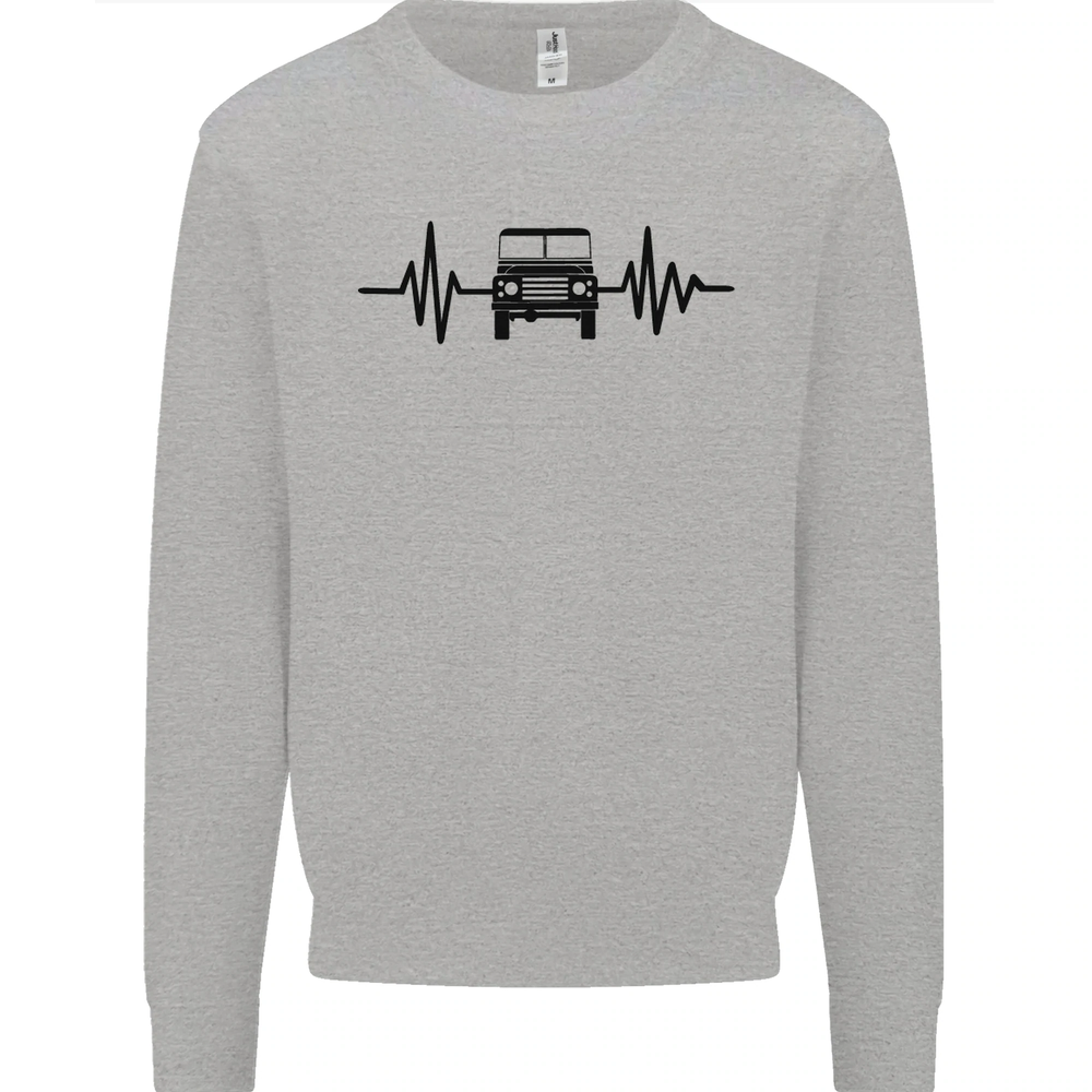 4X4 Heart Beat Pulse Off Road Roading Mens Sweatshirt Jumper