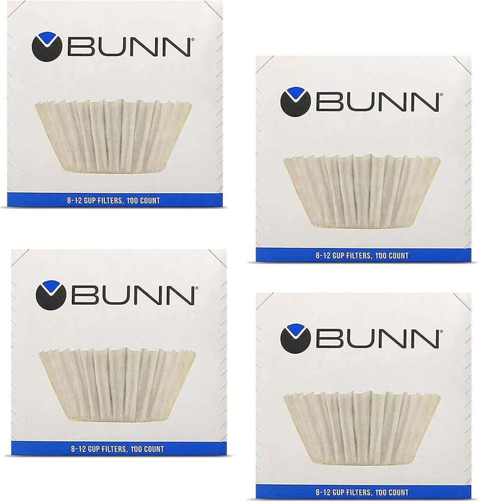 Bun Coffee Filters 4 Pack - 400 Total Basket Filters for Drip Brewers - Stock Up on Premium Quality