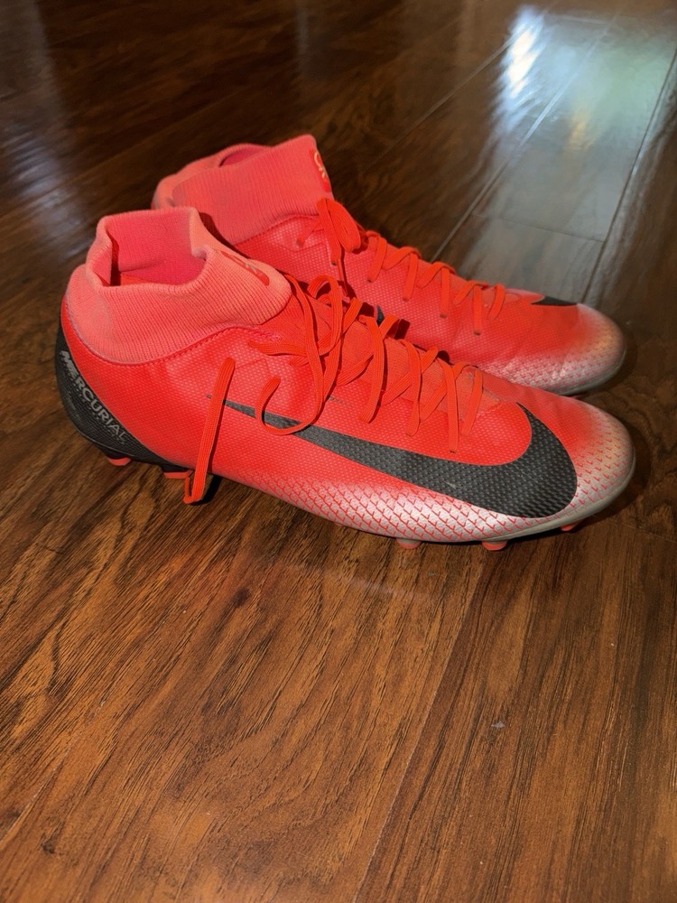 Mercurial Superfly 6 CR7 Nike Mens 12 Bright Crimson Silver AJ3541-600 Cleats
