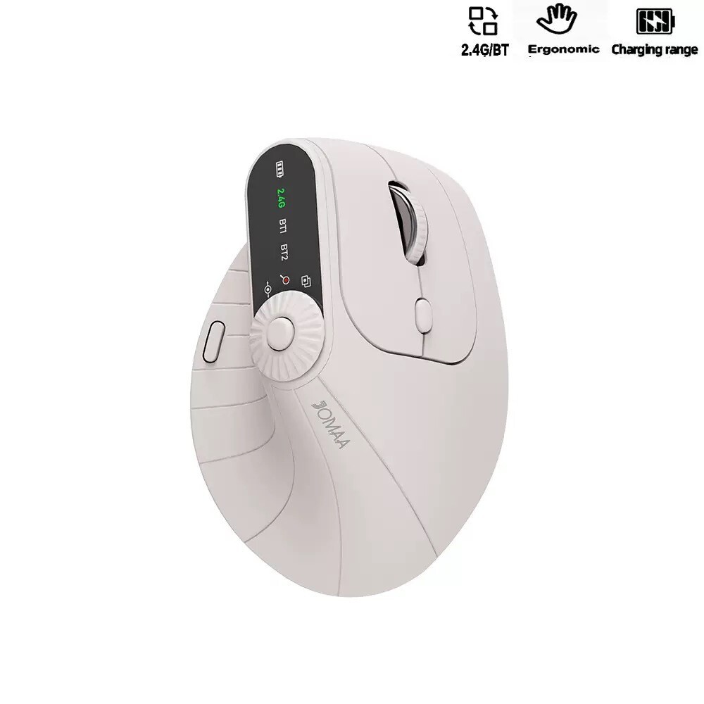 Wireless Vertical Ergonomic Mouse - Bluetooth or Logi Bolt USB Receiver in Beige for Comfort and Style