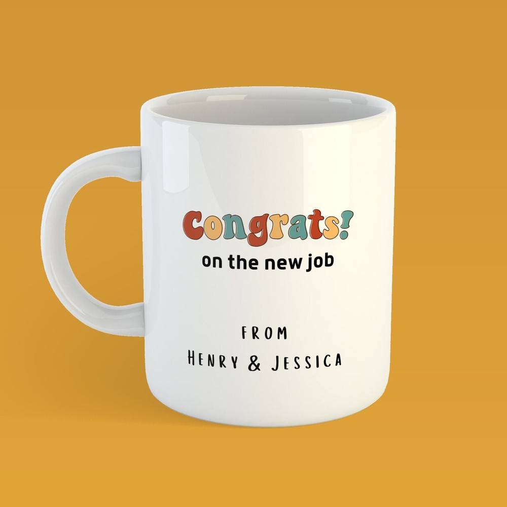 Personalised Congrats On The New Job Gift Mug Custom Name Engraved