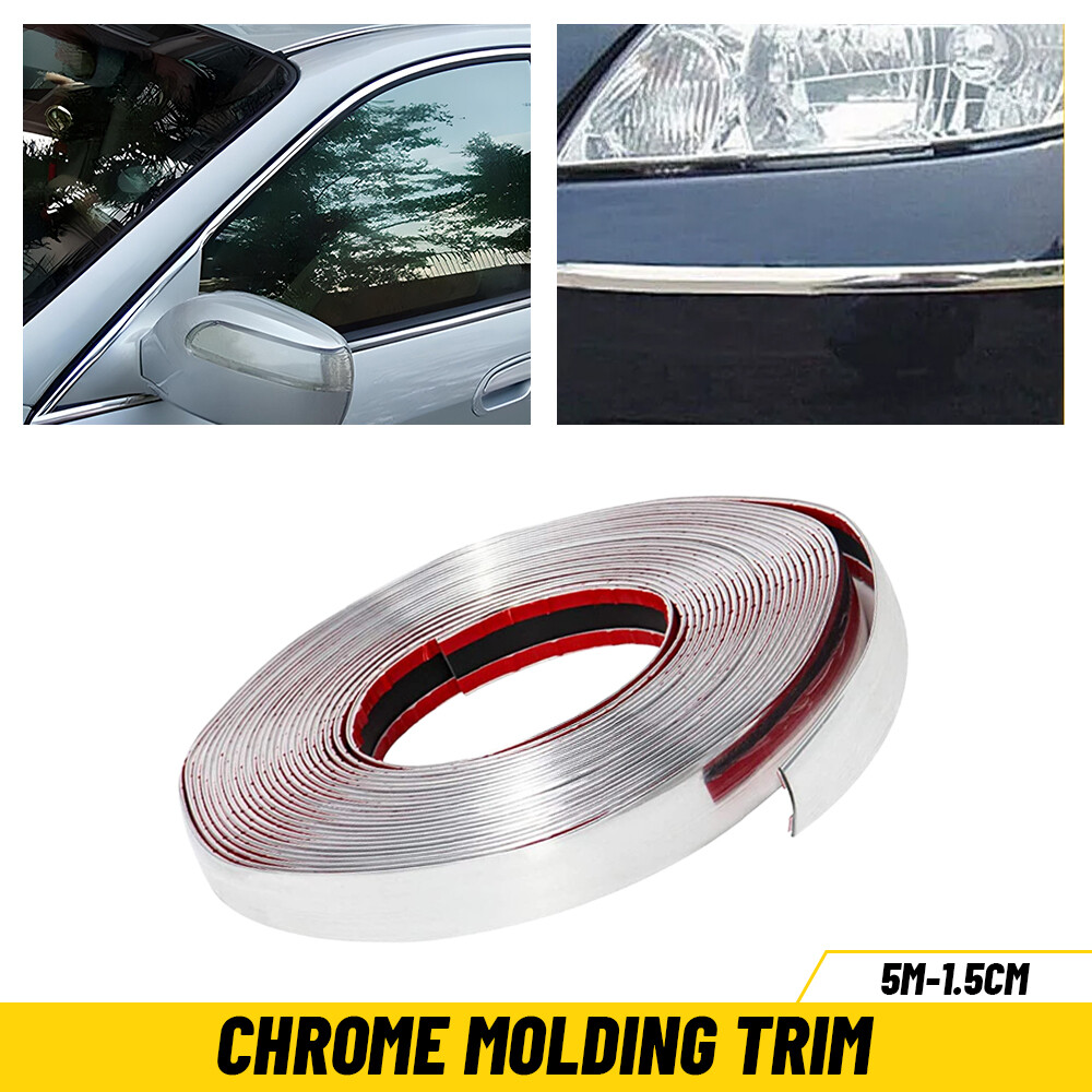 1/2'' Chrome Trim Molding Strip Car Door Window Bumper Side Trime Protector 16FT