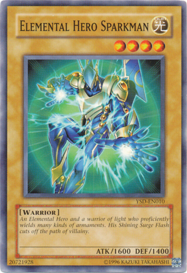 Elemental Hero Sparkman YSD-EN010 Common Unlimited Edition Lightly Played