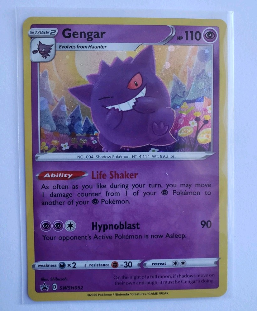 Pokemon Gengar Sword & Shield Black Star Promo SWSH052 Cosmos Holo