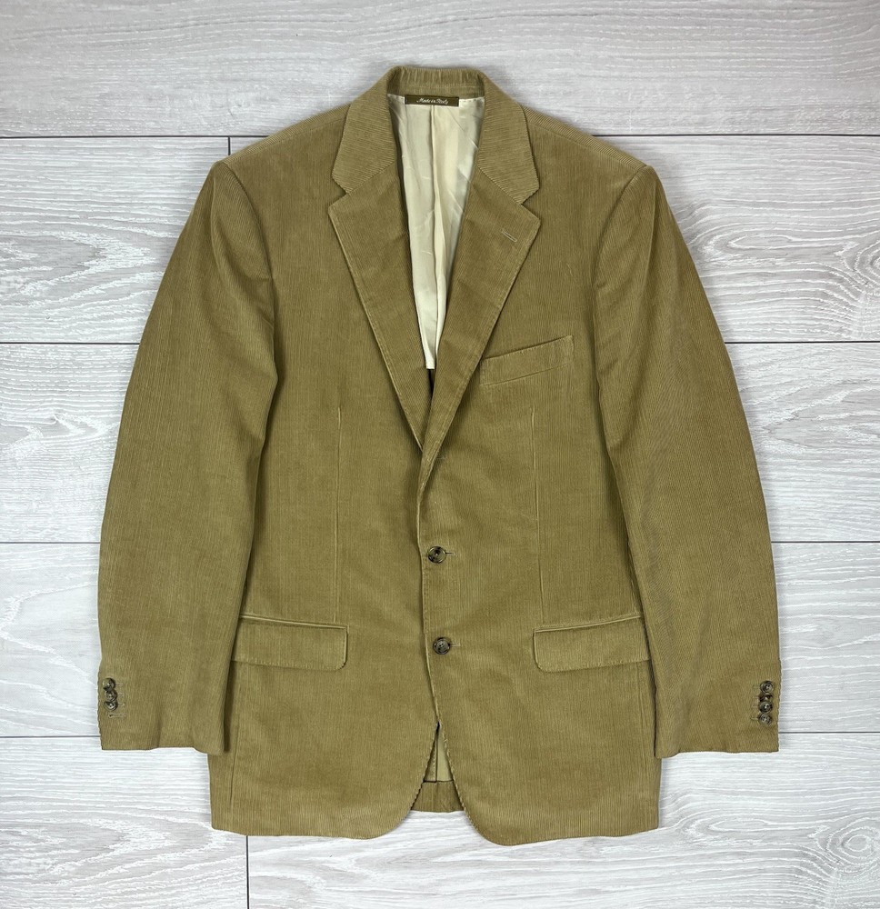 Bamford&Sons England Ing. Loro Piana Cashpima Velvet Beige Blazer Jacket Mens 42