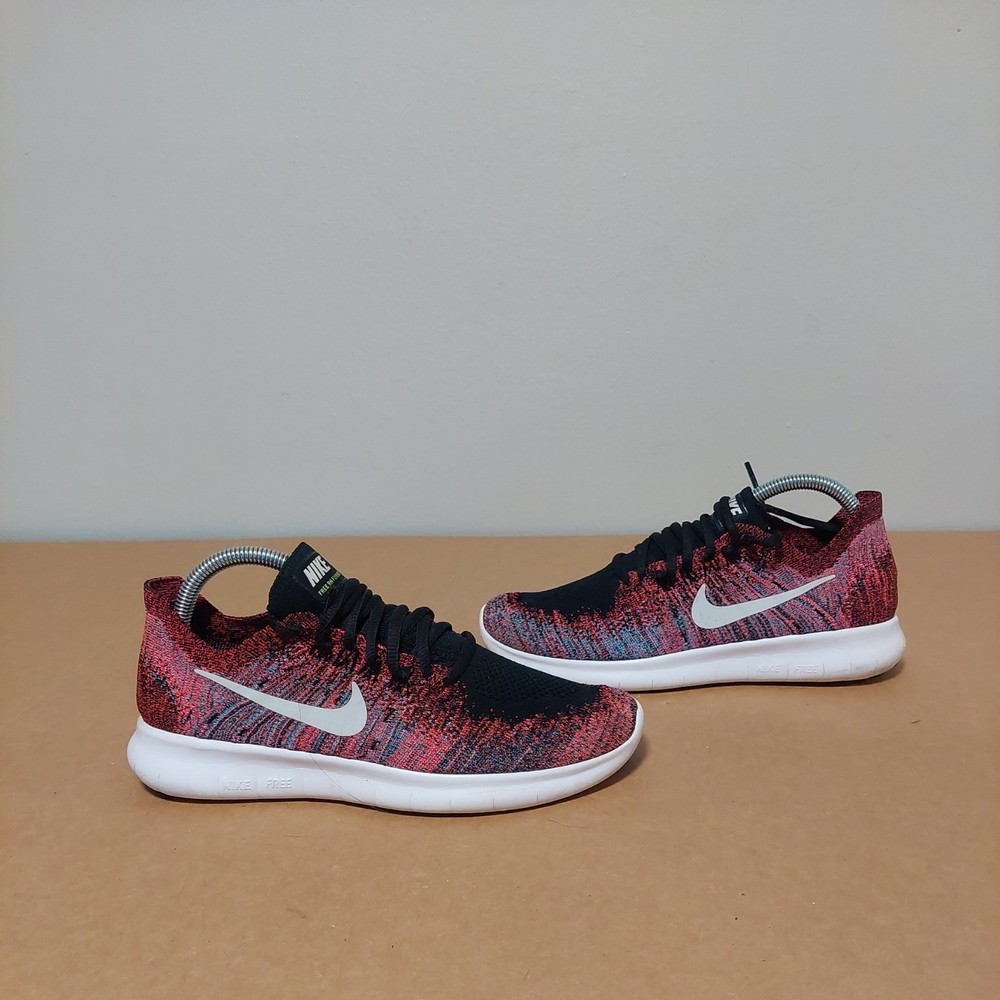 Nike Free RN Flyknit Women's Running Shoes Racer Pink Black SIZE 8