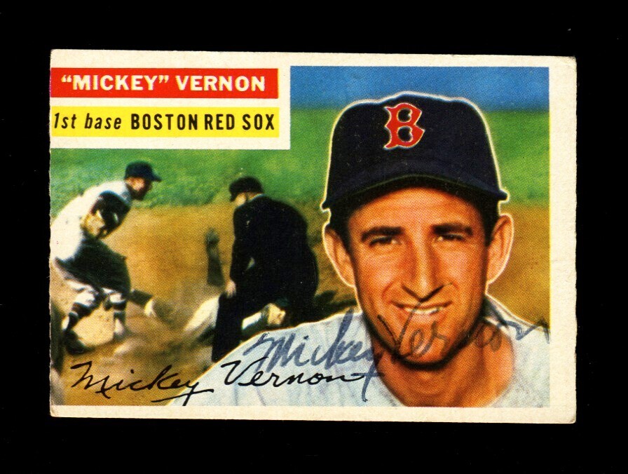 1956 TOPPS GB MICKEY VERNON #228 RED SOX SIGNED AUTOGRAPH