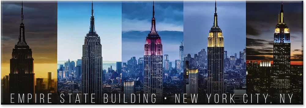 Empire State Building NYC Photo Souvenir Refrigerator Magnet with Iconic New York City Skyline for Your Fridge Decor Travel Memory