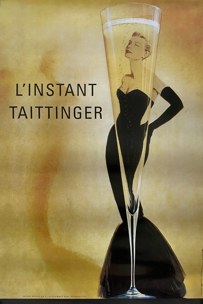 Anonymnous, 1987 - The Instant Taittinger - Original Vintage Poster 80 X 54 Cm
