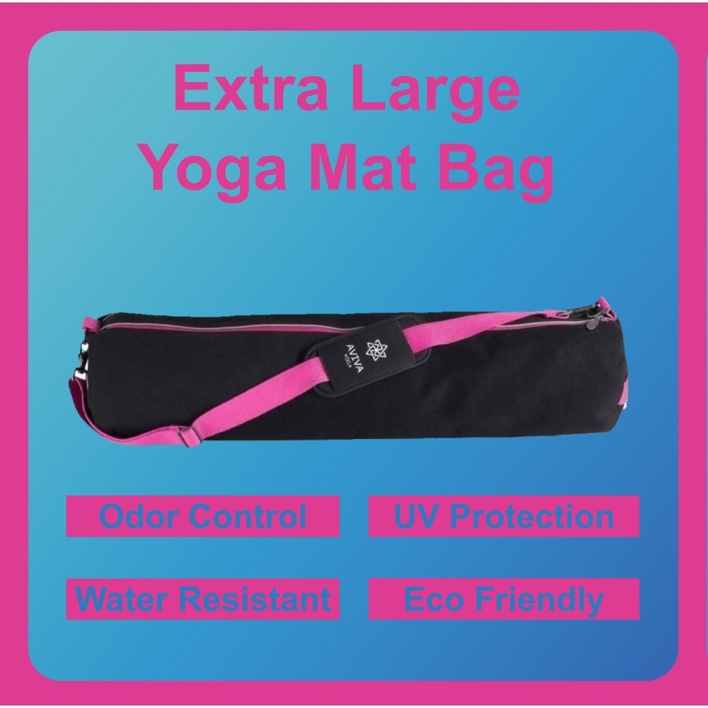 Pink Black Extra Large Yoga Mat Bag Waterproof Odor Resistant UV Shield