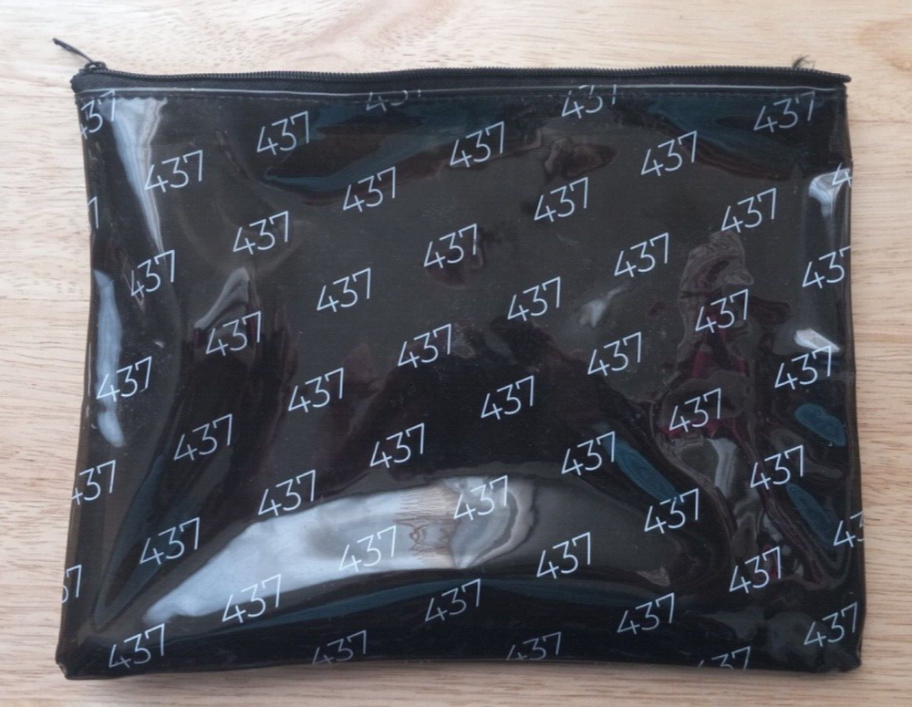 437 Activewear slim black plastic makeup/cosmetic bag