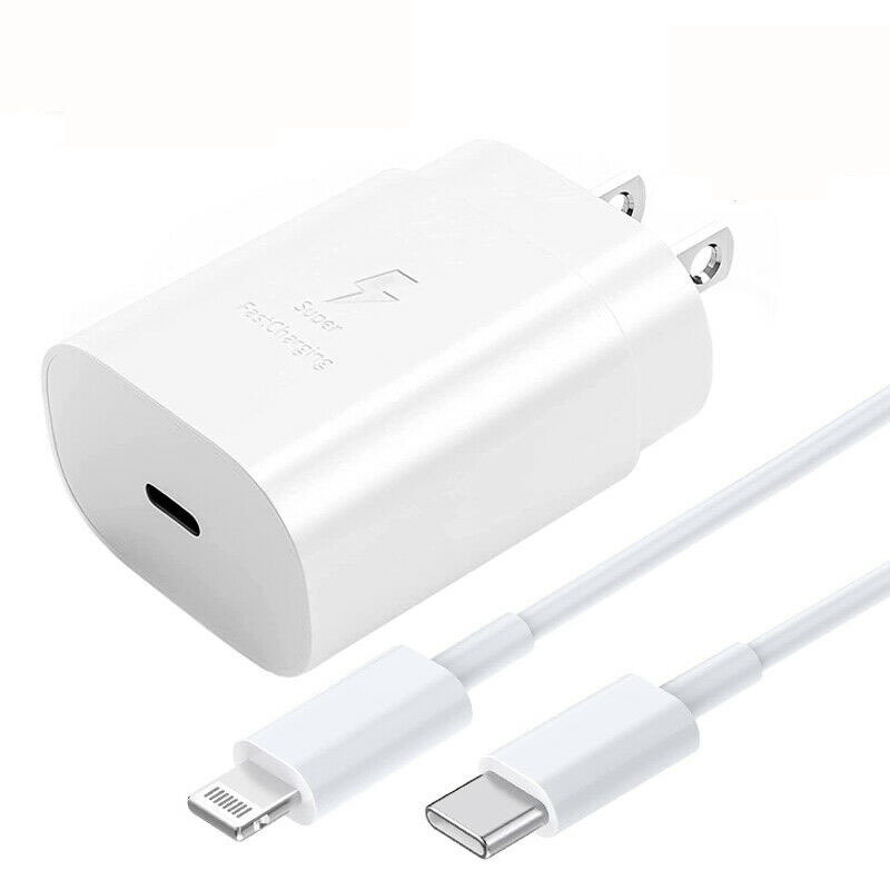 25W Fast Charger PD USB-C Power Adapter Type C Cable For iPhone 14 13 12 Pro Max