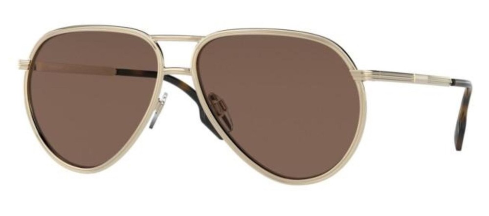 BURBERRY Scott B3135 Gold Aviator Sunglasses 59mm Italy Made