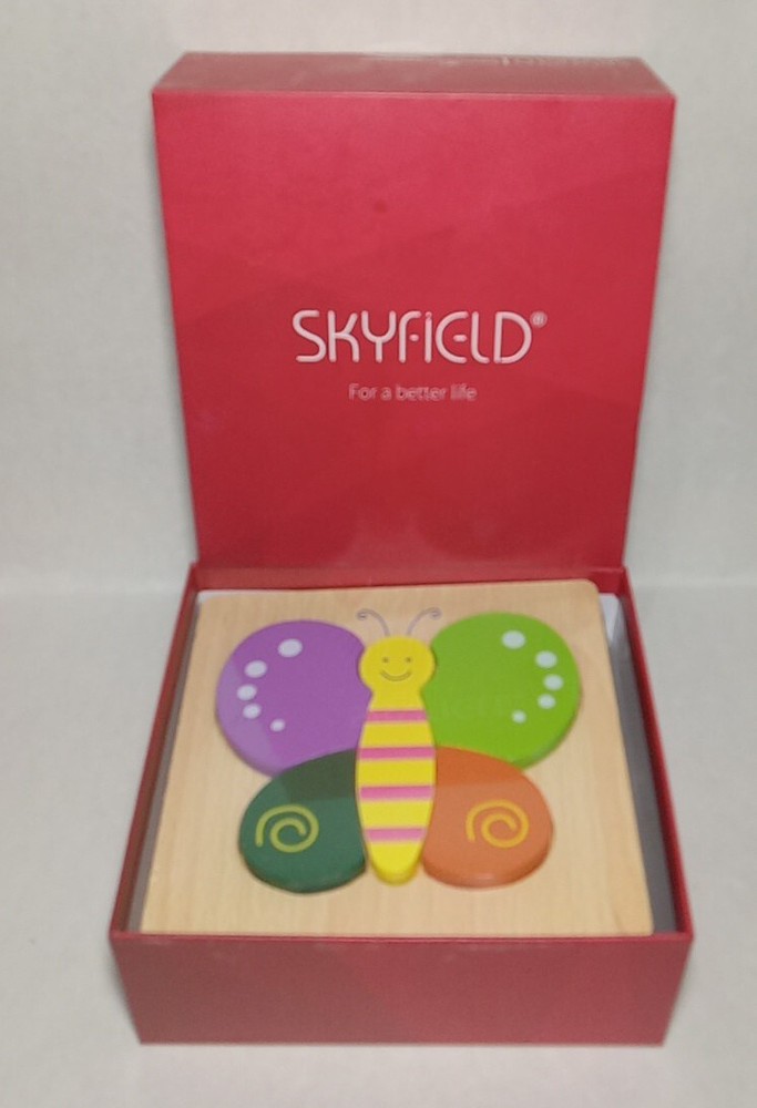 SKYFIELD Wooden Animal Puzzles for Toddlers Ages 1-3 - Educational Learning Toys for Boys & Girls  