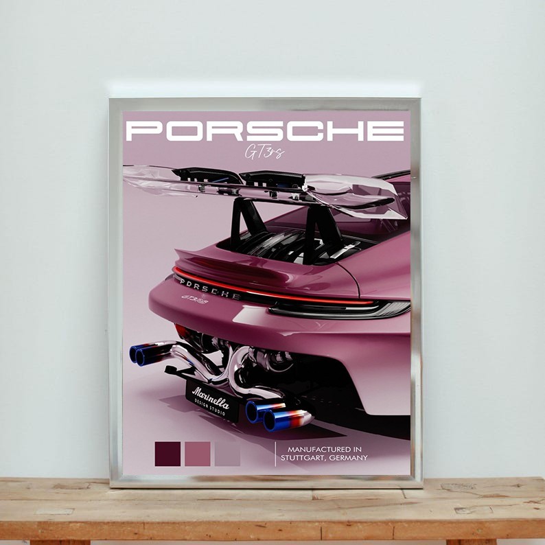Porsche GT3 RS Sport Car Manufactured In Stuttgart Germany Poster