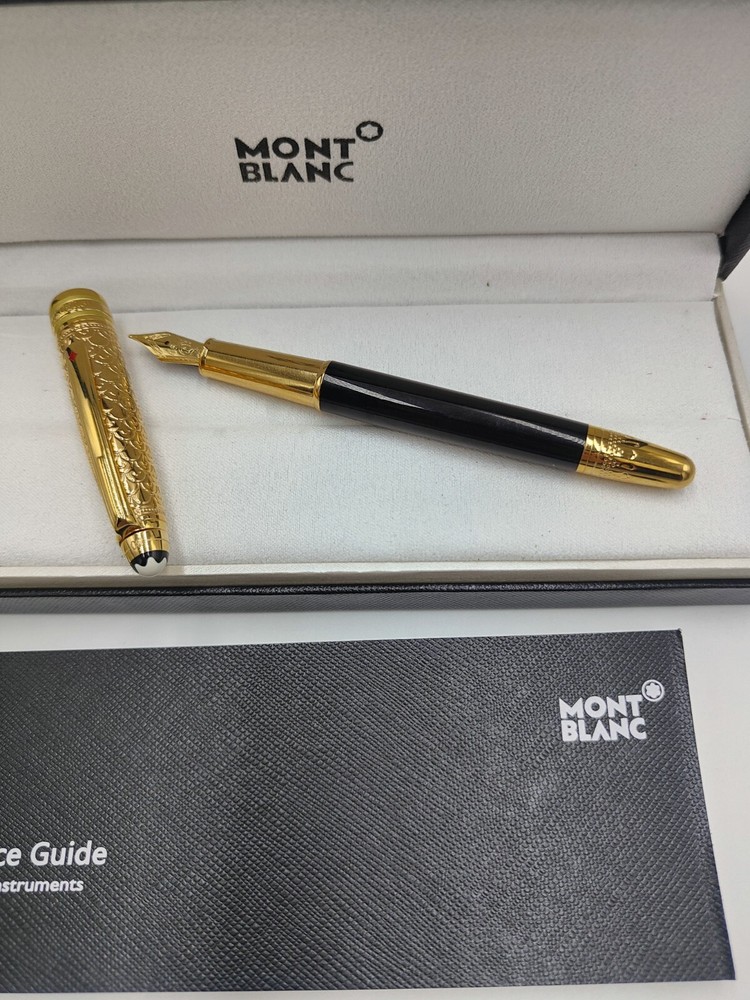 Montblanc black gold luxury classic ballpoint pen New
