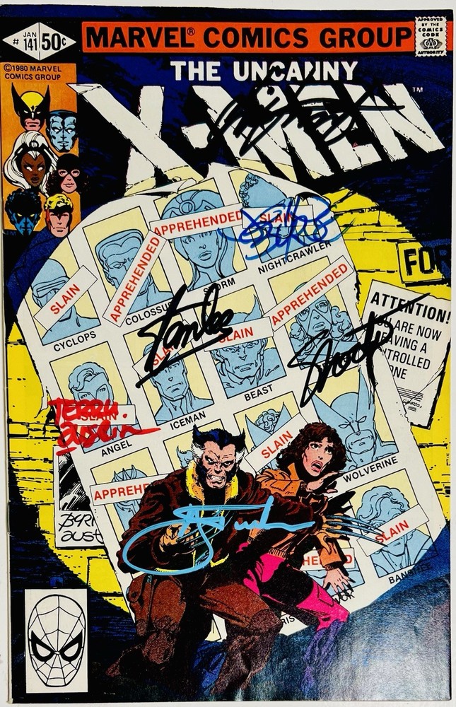 Uncanny X-men #141 Signed Stan Lee Chris Claremont Hugh Jackman Shooter Byrne NM