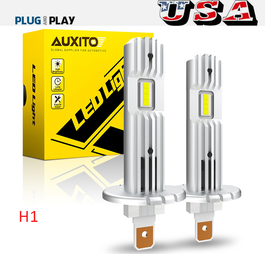AUXITO H1 LED Headlight Kit Bulbs High Beam 6500K Low Super White Combo 2 Conver