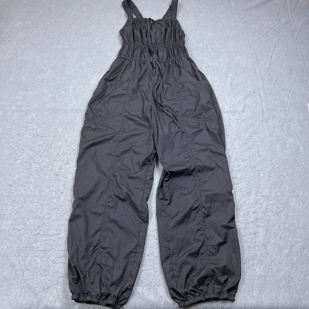 Free People FP Movement Womens M Black Tropic Sport Romper Jumpsuit Parachute Style