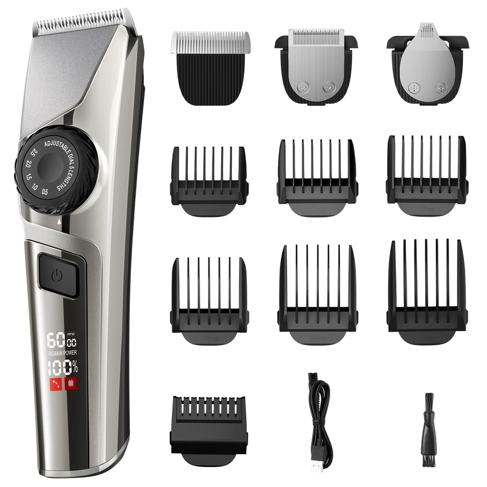 Hair Trimmer for Men Cordless Hair and Beard Trimmer with Adjustable Precisio...