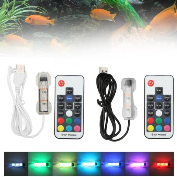 LED Aquarium Light Micro Landscape Fish Tank Remote Control Light