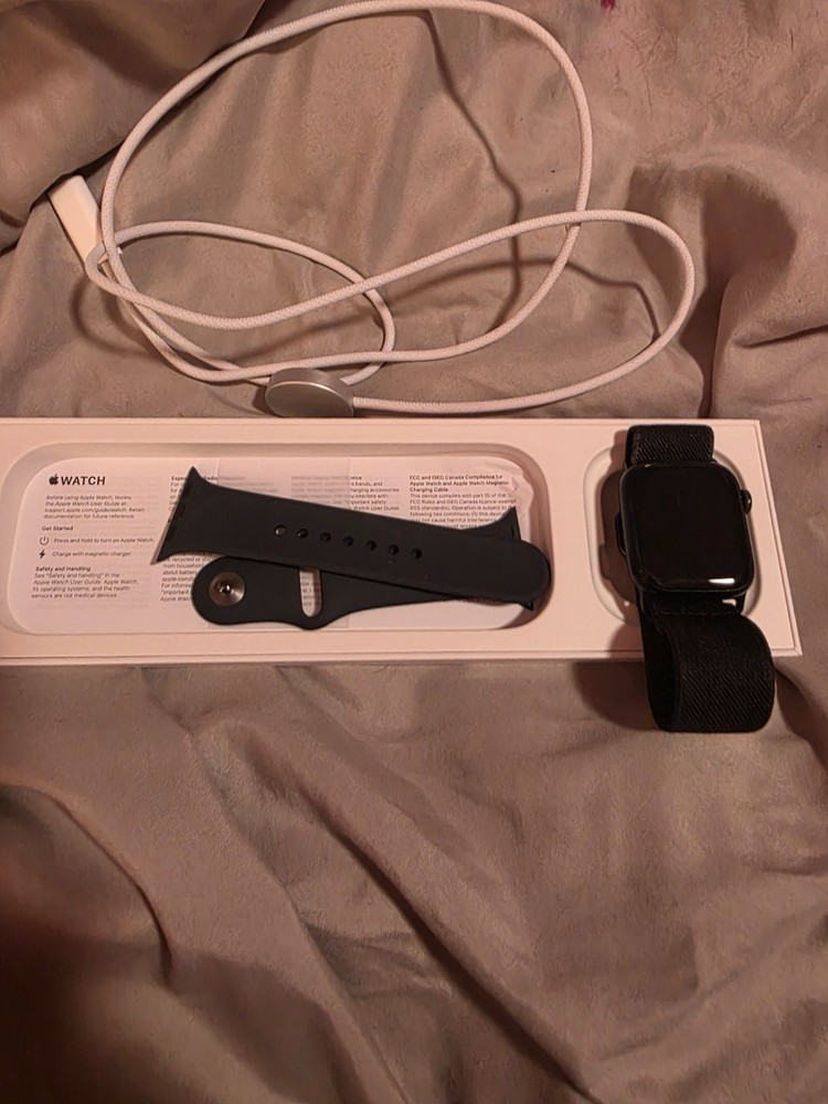 Apple Watch Series 9 41mm Aluminum Case with Sport Band - Midnight, S/M (GPS)...