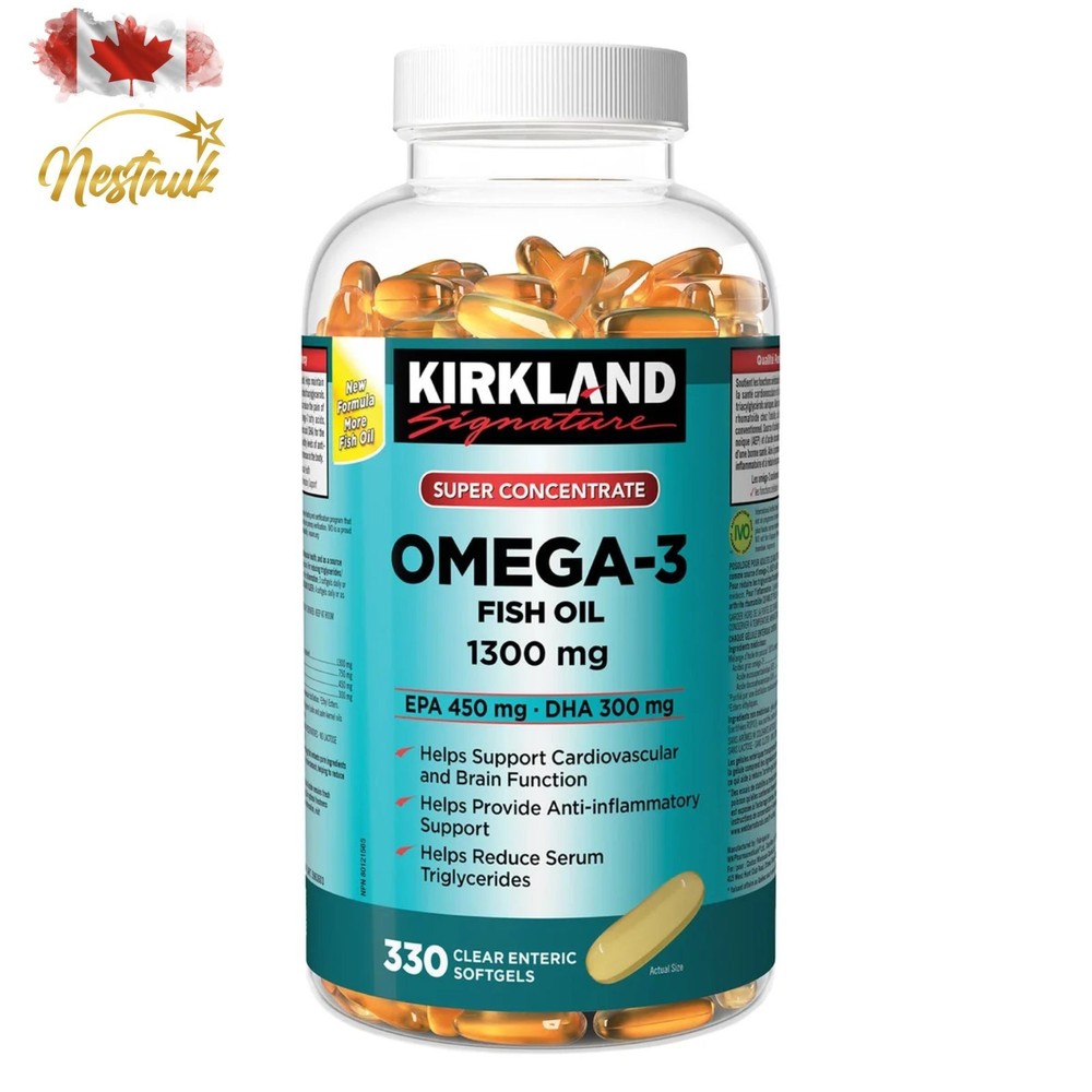 Kirkland Omega-3 Fish Oil 330 Softgels | Super Concentrate EPA DHA Supplement