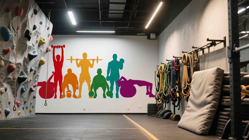 3D Gym Fitness Theme Illustration Wall Murals Wallpaper Murals Wall Sticker 8