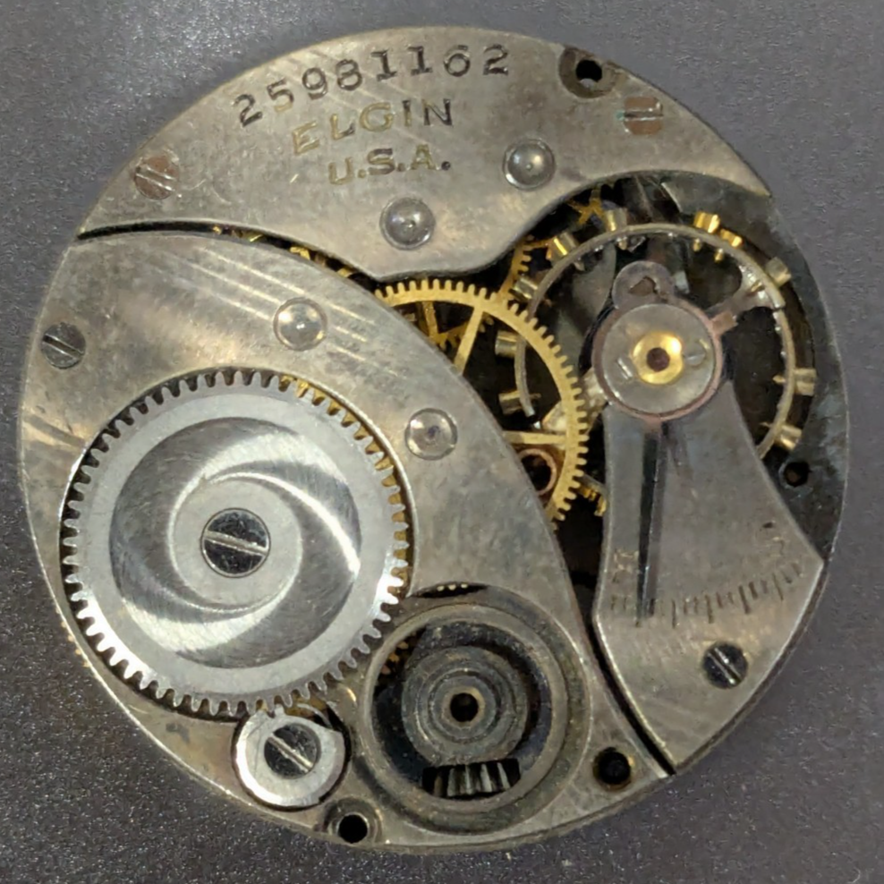 Vintage 1923 Elgin Grade 463 Pocket Watch Movement for Parts/Repair  3/0s 7j