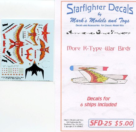 Star Trek R-Type Warbirds Decals for 6 Ships - 25 Starfighter Markings